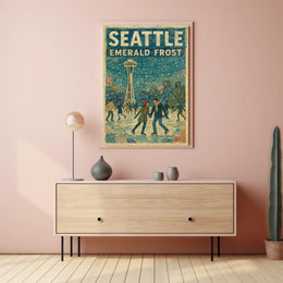 Seattle Emerald Frost Poster