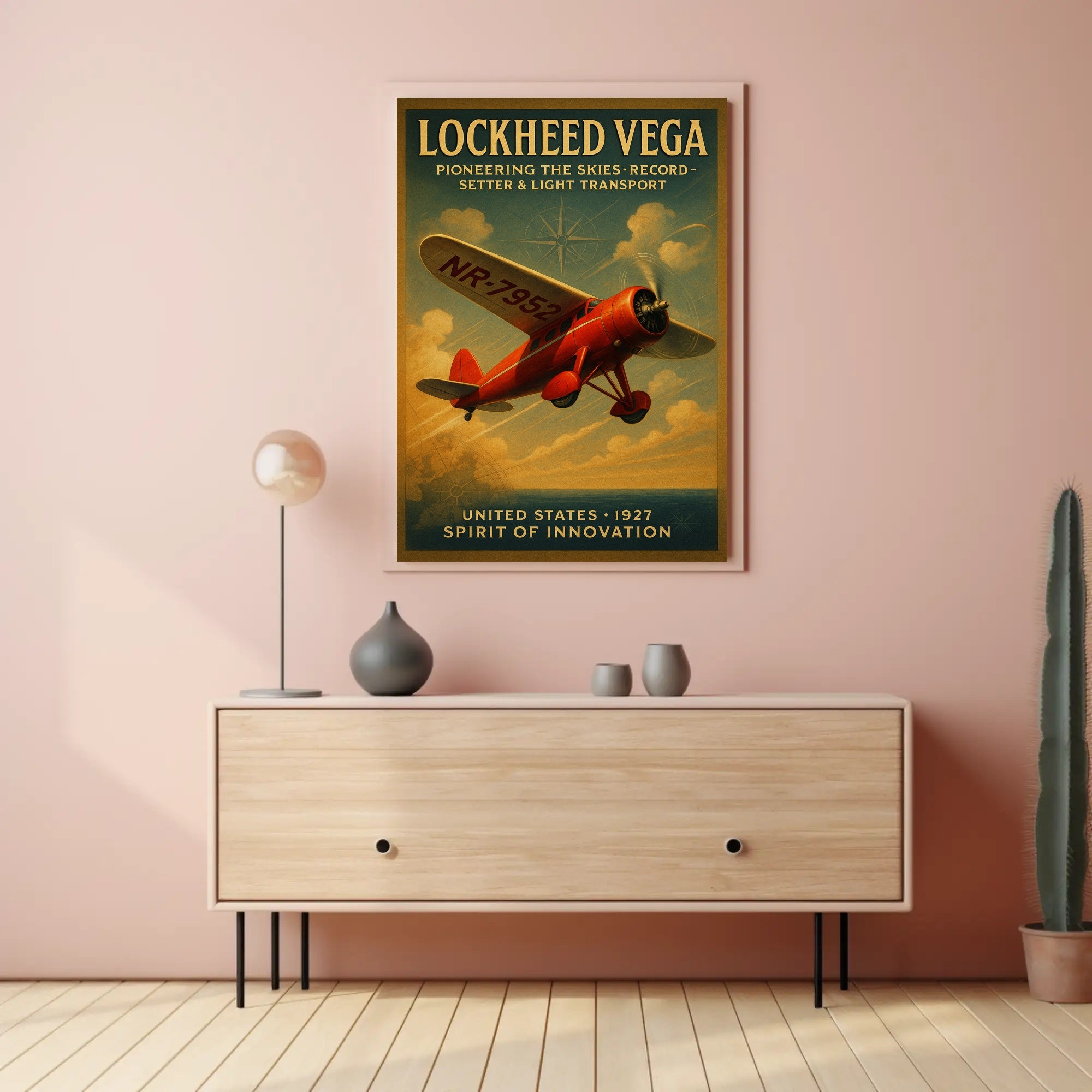 Lockheed Vega Spirit Of Innovation Vintage Poster