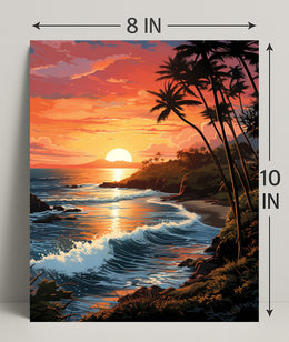 Tropical Sunset Serenity Poster