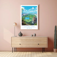 Central Park Serenity with Manhattan Skyline Urban or Cityscape Poster