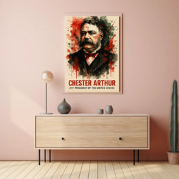 Chester Arthur Watercolor Art Print Presidential Poster