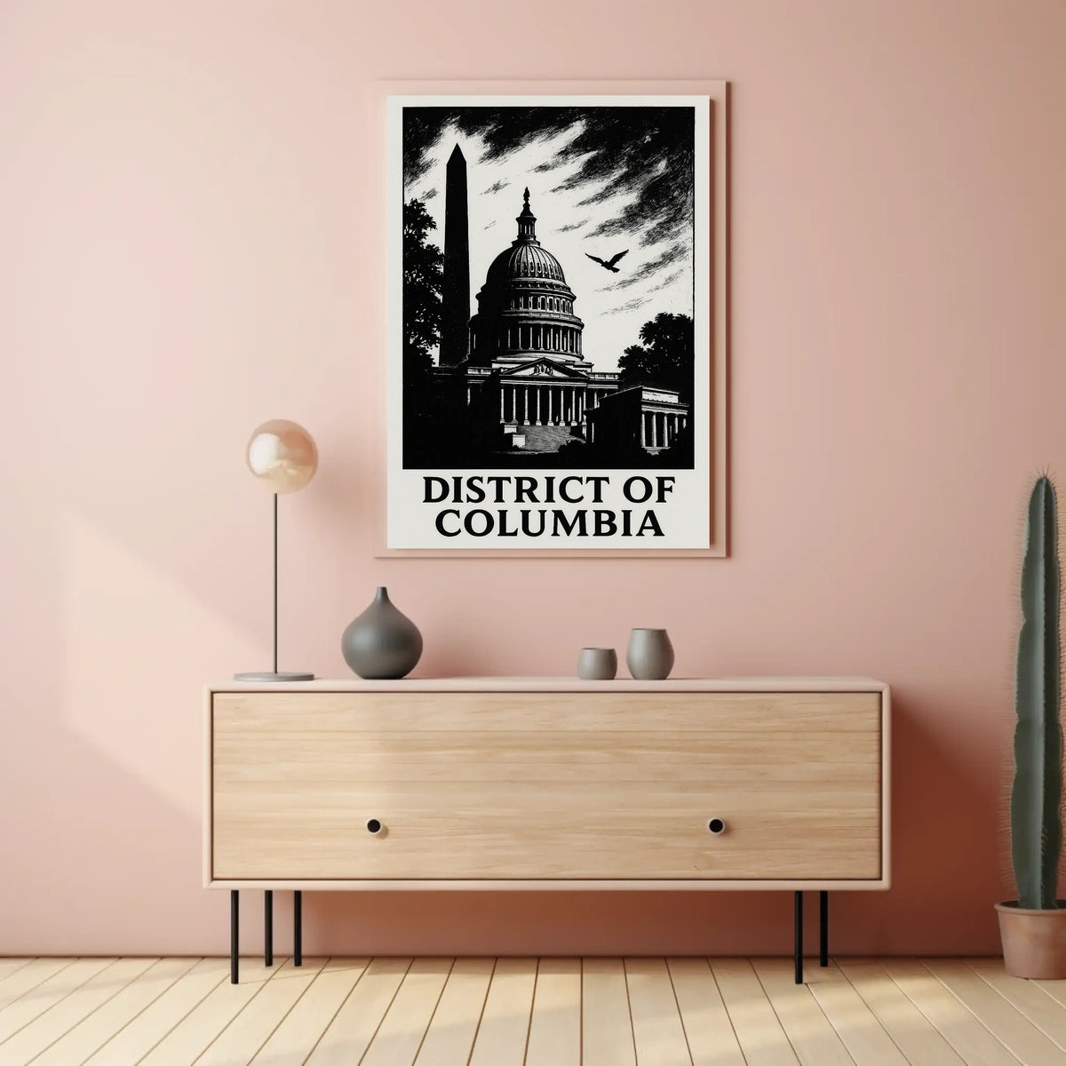 District of Columbia Capitol Silhouette Poster