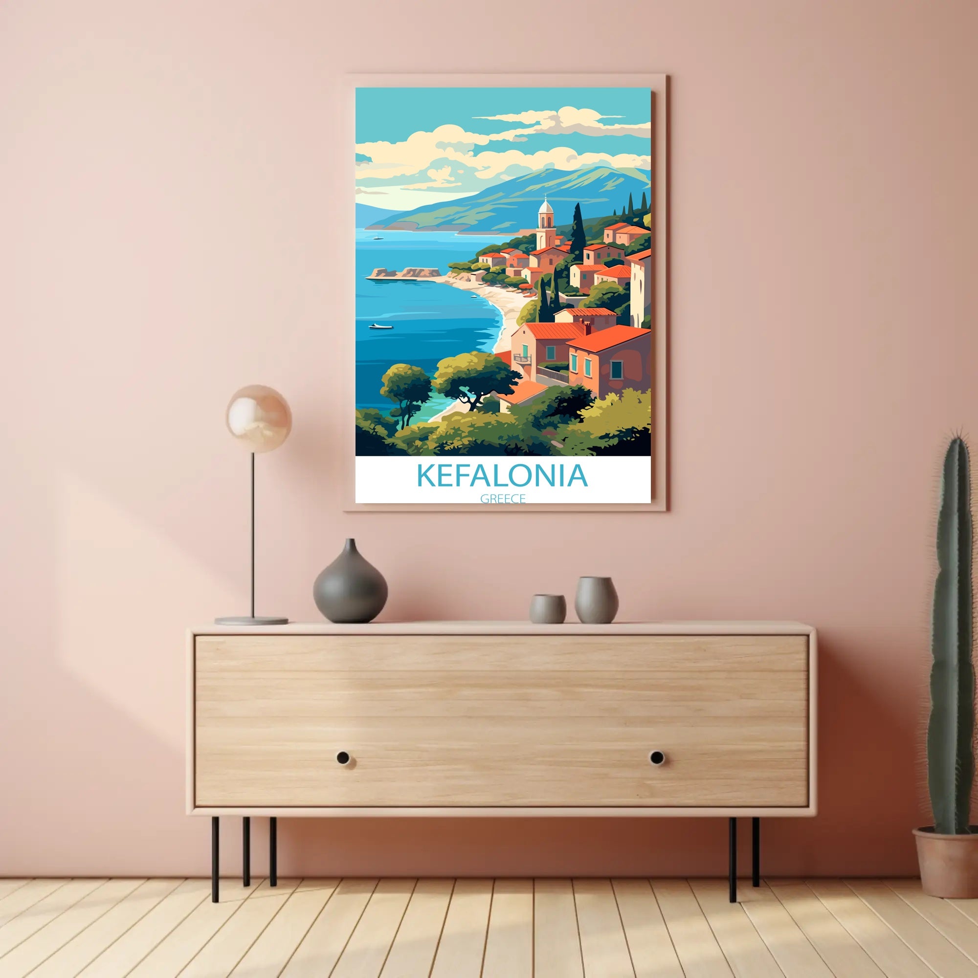 Kefalonia Coastal Charm Travel Poster