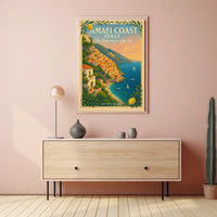 Amalfi Coast Coordinates Travel Poster