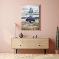 Majestic Bison In Winter Poster