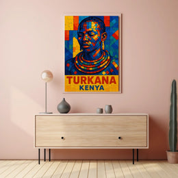 Turkana Kenya Vibrant Mosaic Art Poster