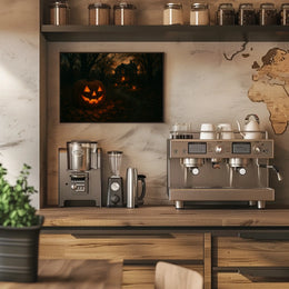 Halloween Night Cityscape Vibe Cinematic Realism Decor Lovers Wanderlust Timeless Poster