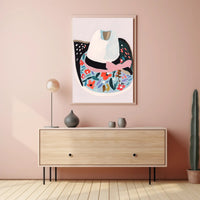 Floral Cowboy Hat Boho Poster Wall Art Print