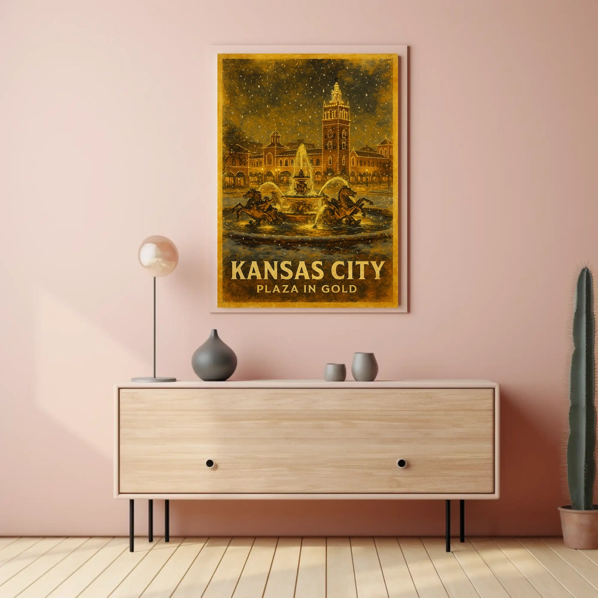 Kansas City Plaza in Gold Poster