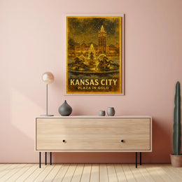 Kansas City Plaza in Gold Poster