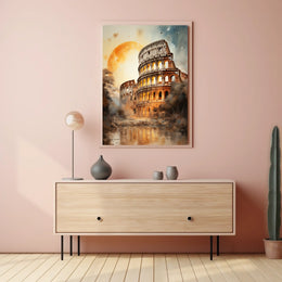 Colosseum Glory Ancient Rome Travel Poster