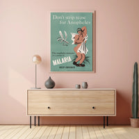 Malaria Prevention Humor: Vintage Educational Poster PosterGoat