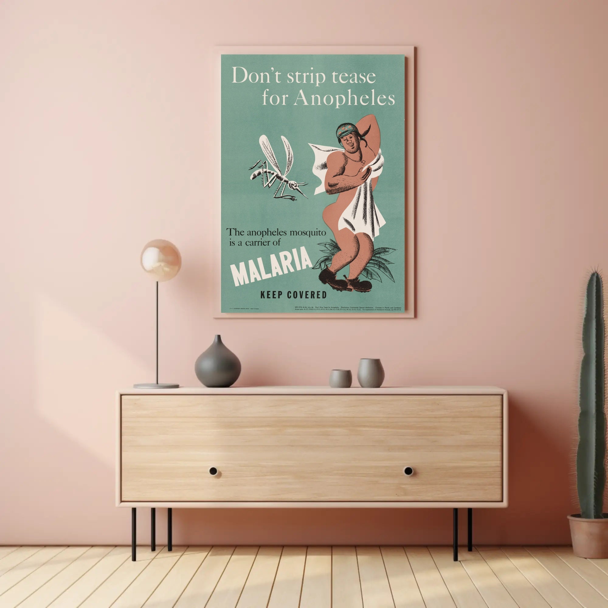 Malaria Prevention Humor: Vintage Educational Poster PosterGoat