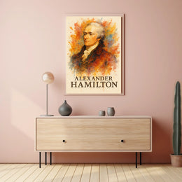 Alexander Hamilton Patriotic Watercolor Art Poster