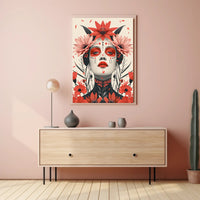 Mystical Floral Portrait Art Poster for Empowerment PosterGoat