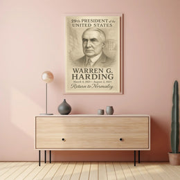 Warren G Harding 29th President Sketch Poster Art Print PosterGoat