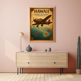 Explore Hawaii in Steampunk Style Poster