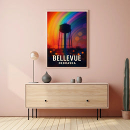 Bellevue Nebraska Scenic Minimalist Realism Poster