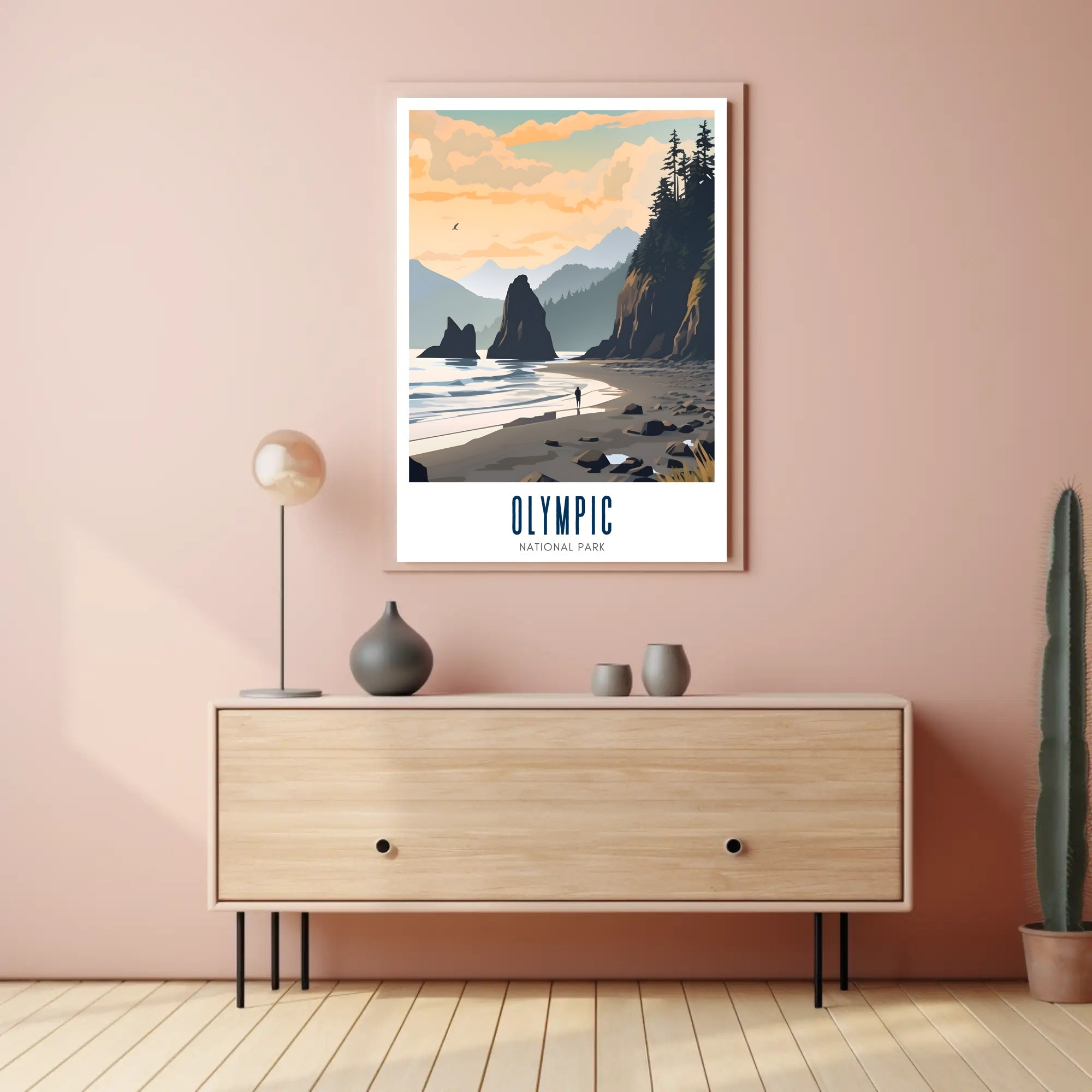 Tranquil Shores of Olympic Poster