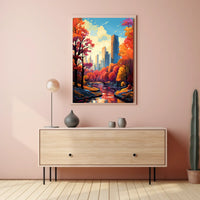 Urban Autumn Escape in New York Travel Poster