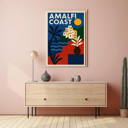 Amalfi Coast Scenic Retreat Poster Wall Art Coastal Decor