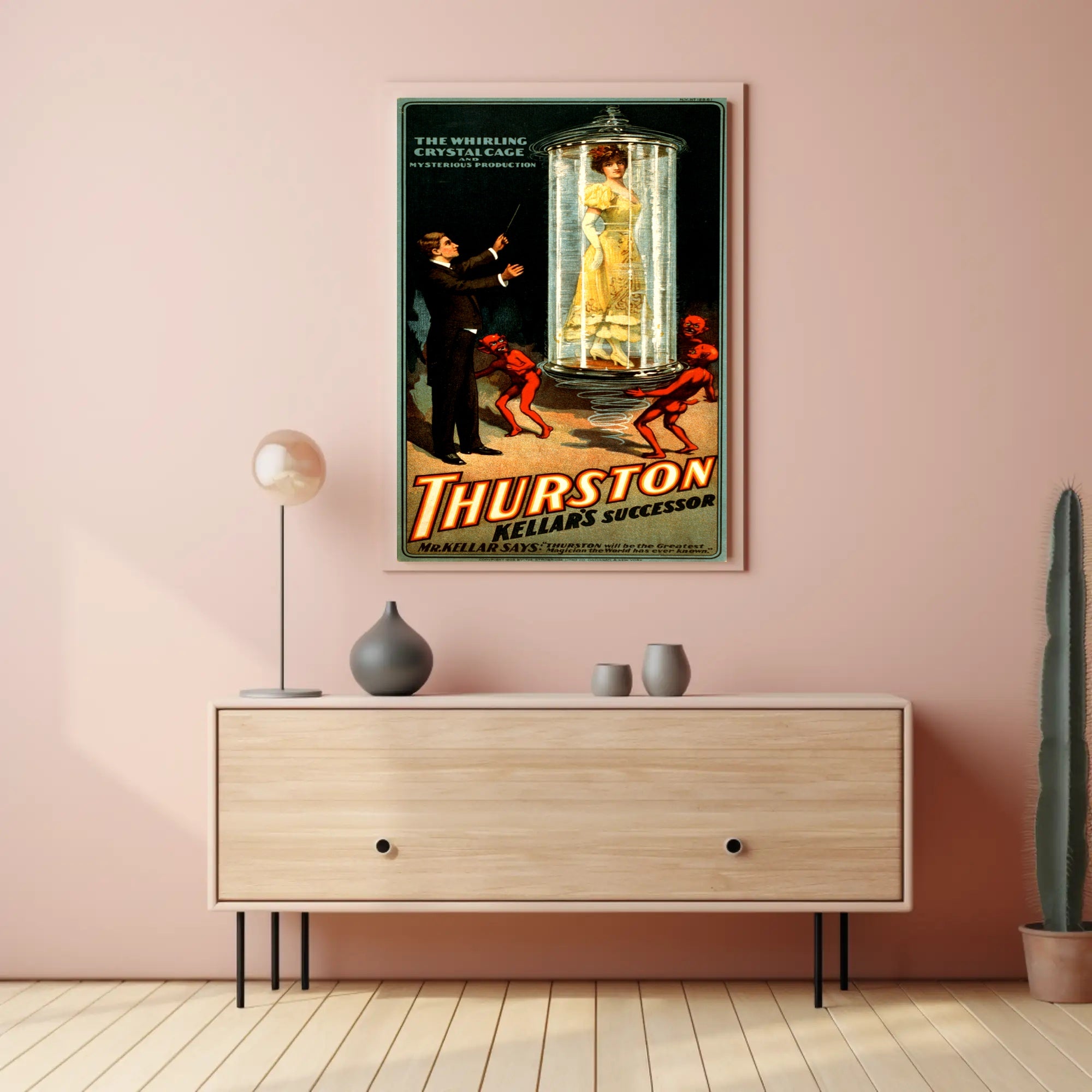 Vintage Magician's Illusion Show Early 20th Century Cultural Poster