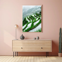 Terraced Rice Fields Serenity: Cultural or Heritage Poster PosterGoat