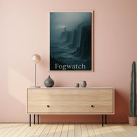 Fogwatch: Coastal Solitude Lighthouse Atmospheric Artistic Poster