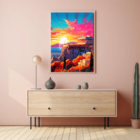 Sunset Over The Acropolis Poster