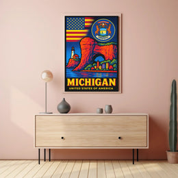 Michigan United States of America Poster PosterGoat