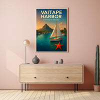 Vaitape Harbor Tropical Escape Travel Poster PosterGoat
