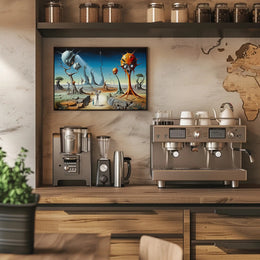 Surreal Futuristic Alien Landscape Art Poster Futuristic Sci-Fi Poster