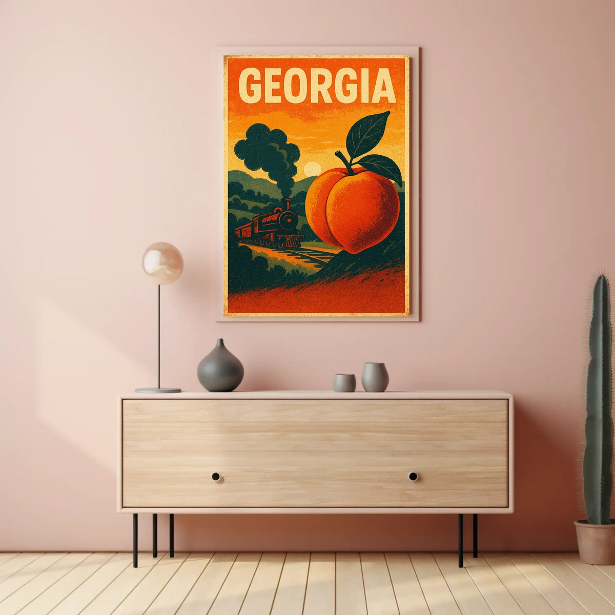 Georgia Land of Peaches and Trains Poster