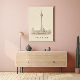 Tashkent Tower Illustration Poster