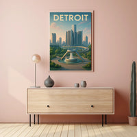 Detroit Skyline Poster