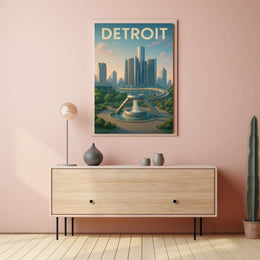 Detroit Skyline Poster