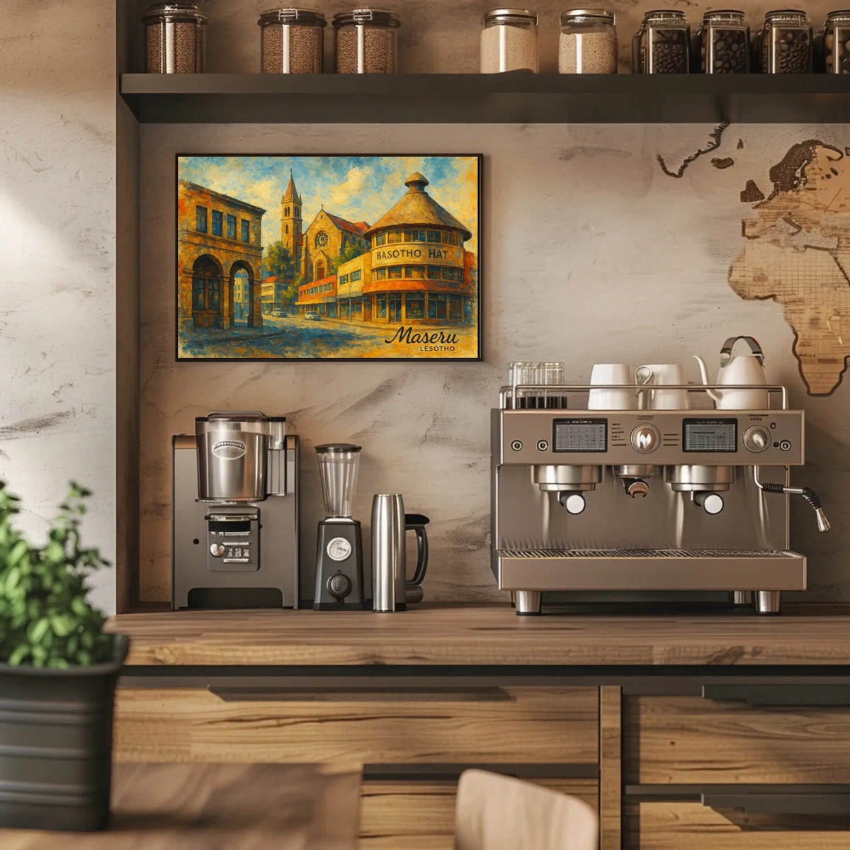 Maseru Cityscape Photography Realism Wanderlust Urban Skyline Timeless Cultural City Poster