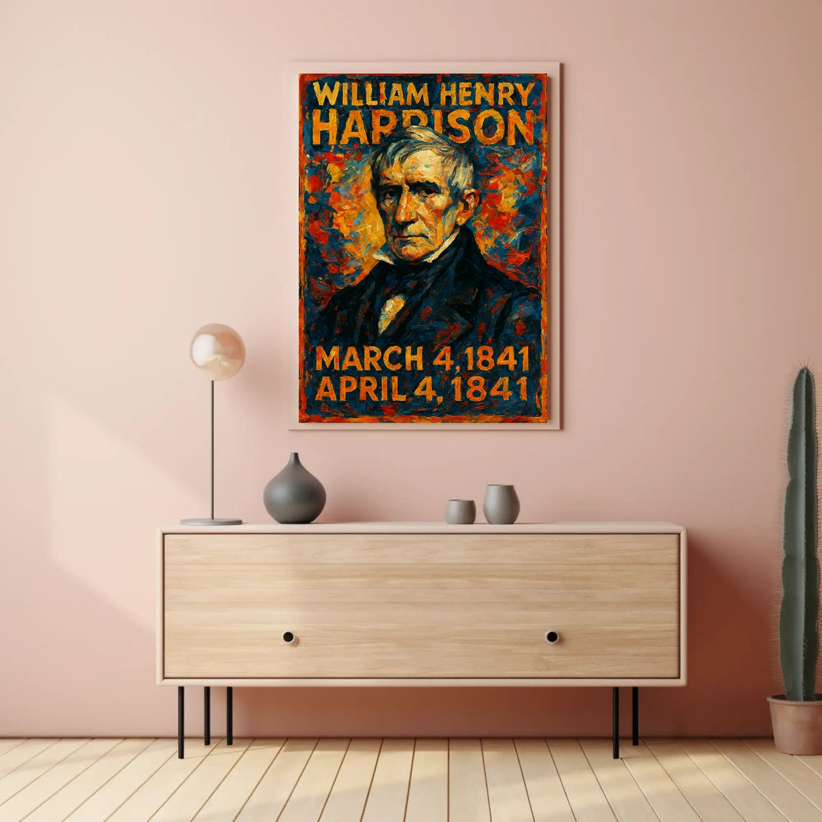 William Henry Harrison 9th President of the United States Glitch Hop Art Poster