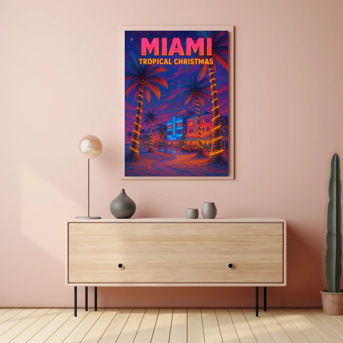 Miami Tropical Christmas Poster