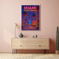 Miami Tropical Christmas Poster