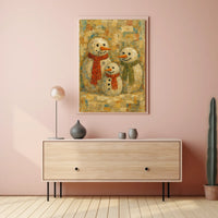 Winter Cheer Snowman Family Poster