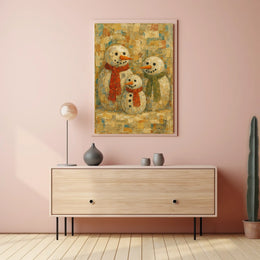 Winter Cheer Snowman Family Poster