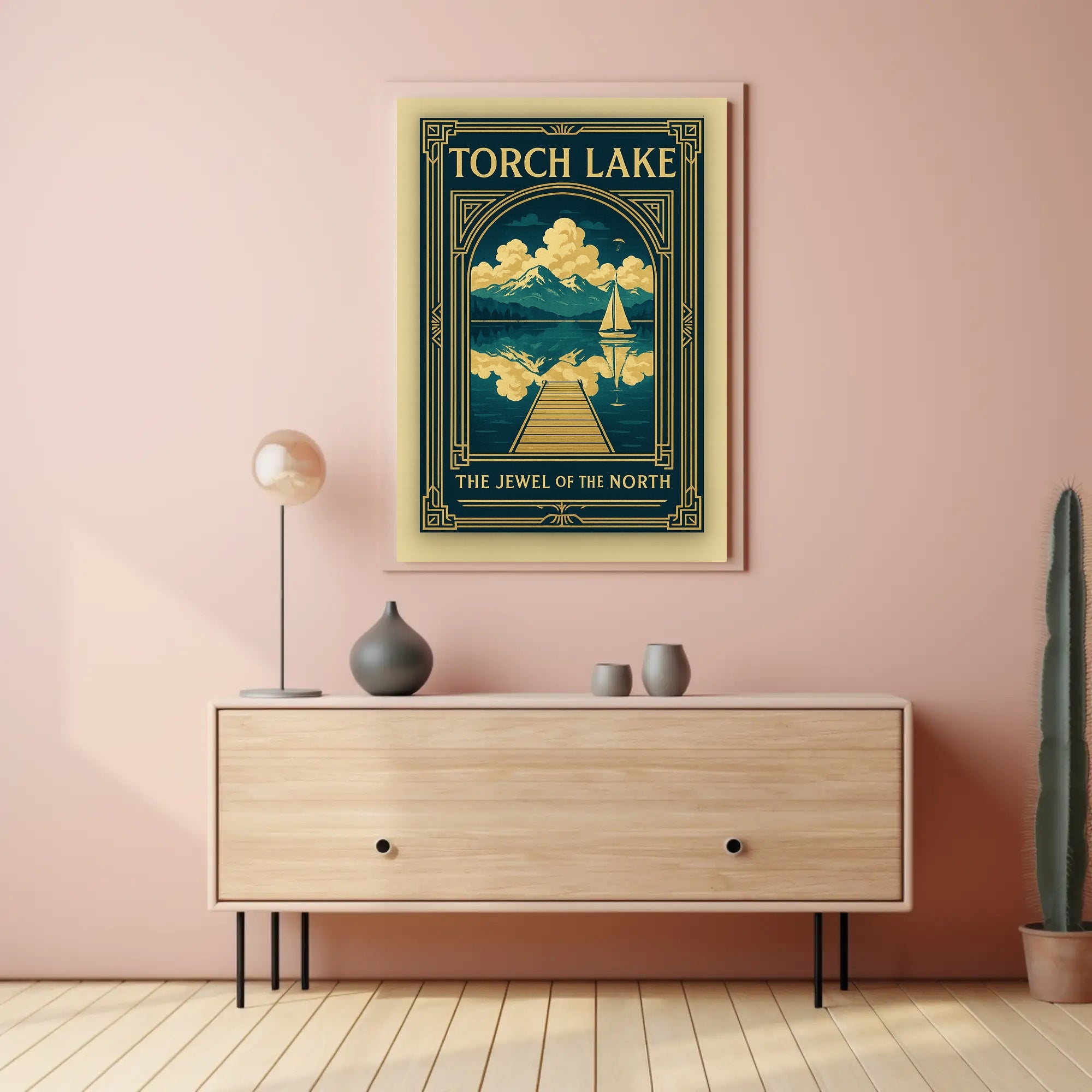 Torch Lake Vintage Travel Poster Wall Art