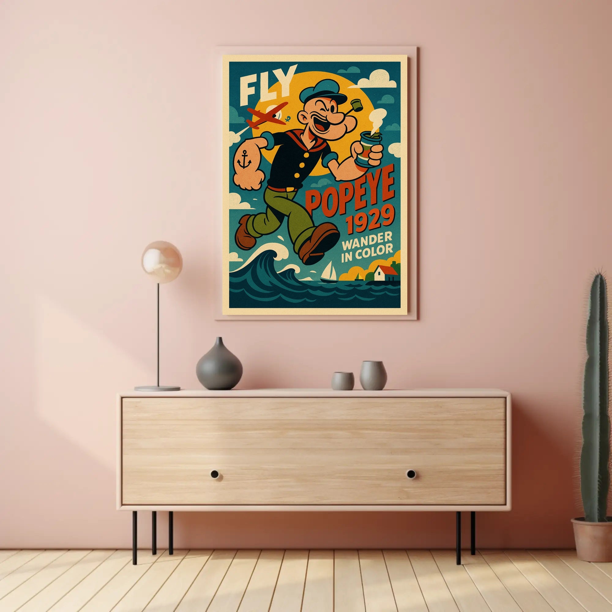 Popeye Vintage Poster Print 1929 Wander In Color