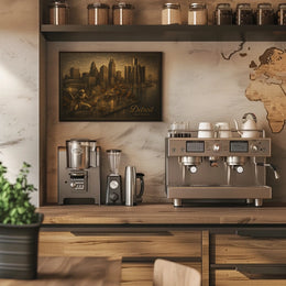 Detroit Skyline Urban Life Photography Realism Poster