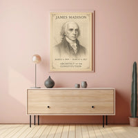 James Madison 4th President Sketch Poster Art Print PosterGoat