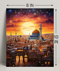 Sunset Over The Ancient City Poster