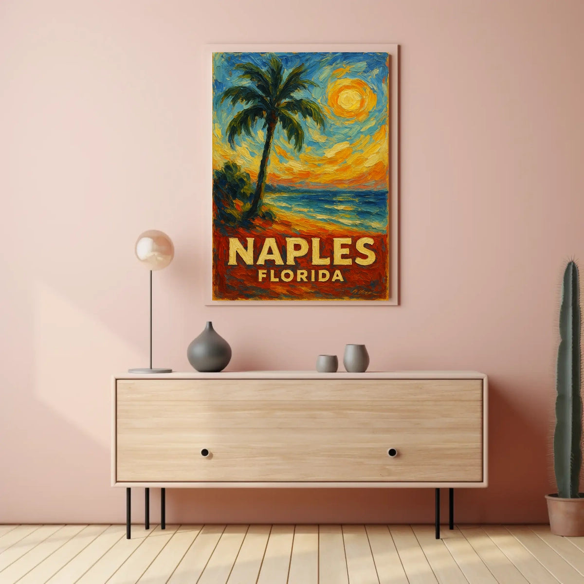 Naples Florida Brushstroke Art Poster
