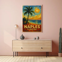 Naples Florida Brushstroke Art Poster