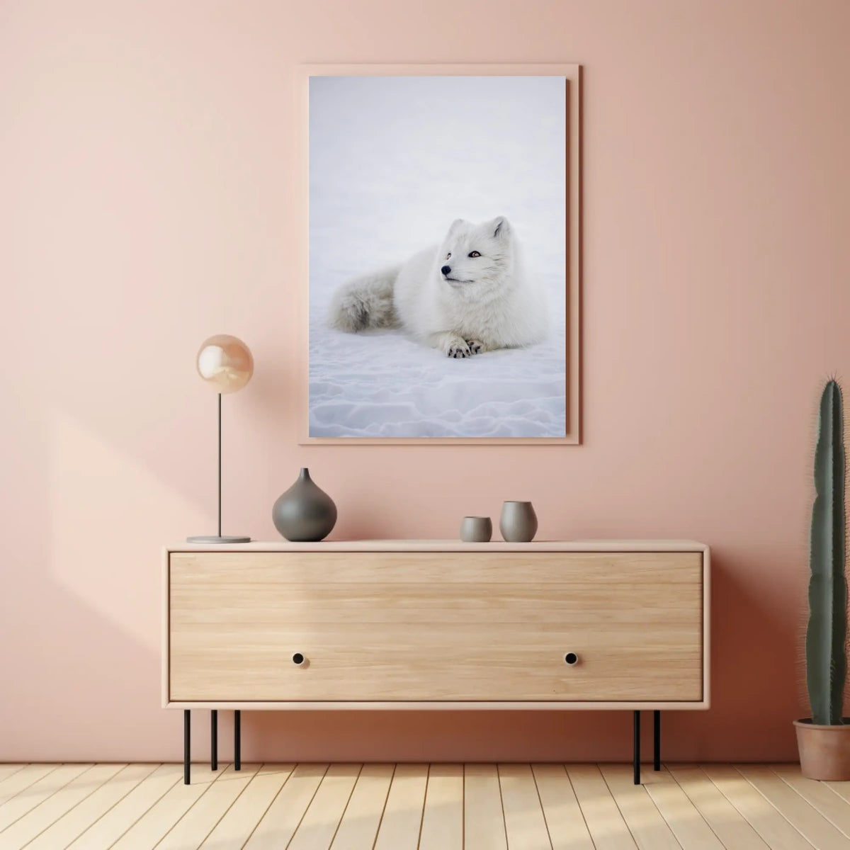 Serene Arctic Fox Tranquility Animal Poster